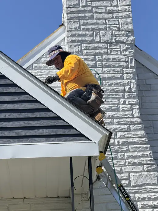 Step flashing at the chimney